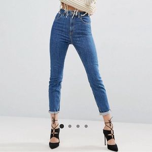 ASOS Farleigh High Waist Slim Mom Jeans 24” Waist